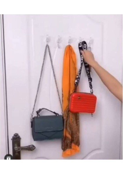 5'li 6X6CM Şeffaf, Güçlü, Yapışkanlı Kapı Duvar Askısı, Ağır Yük Taşıma fırsatları