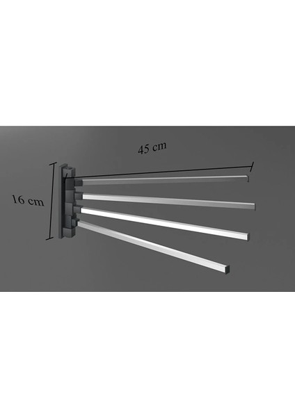 Gri 4 Askılı Alüminyum Havluluk, Banyo ve Mutfak Için Şık ve Kullanışlı Tasarım modelleri