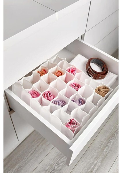 30 Gözlü Petek Organizer Çekmecede Çorap, Iç Çamaşırı ve Makyaj Düzenleyici