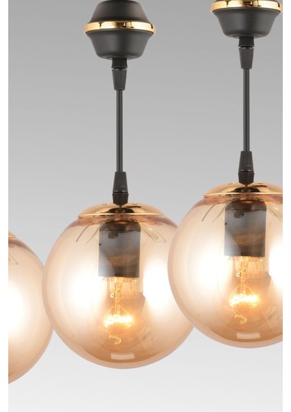 Siyah 4'lü Bal Glop Top Camlı Şık Asma Avize fırsatları