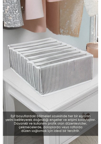 2 Adet 8 Bölmeli Çizgili Akordiyon Çok Amaçlı Çekmece Düzenleyici 24X37X18 cm fiyatları