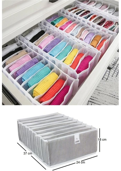 2 Adet 8 Bölmeli Çizgili Akordiyon Çok Amaçlı Çekmece Düzenleyici 24X37X18 cm fırsatları