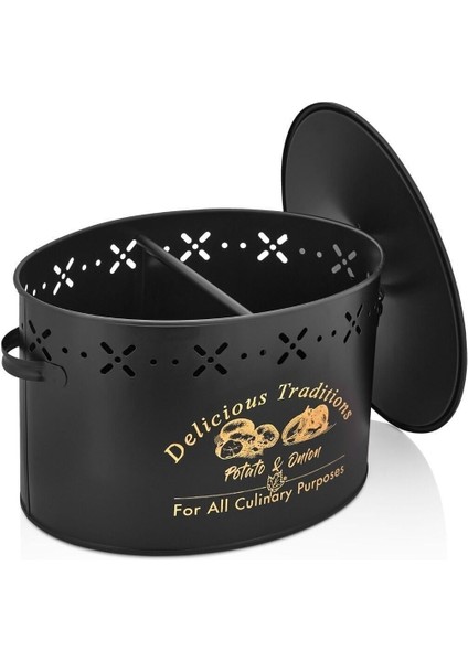 Siyah Metal Bölmeli Patates ve Soğan Saklama Kabı 18 Lt fiyatları