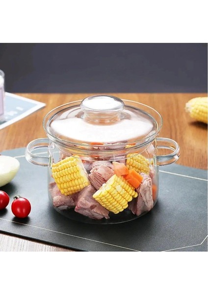 Borosilikat Cam Tencere 2 Litre, Sağlıklı ve Dayanıklı, Beyaz Renk fiyatları