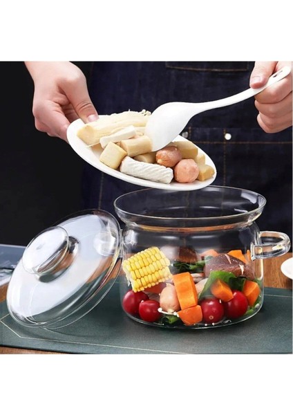 Borosilikat Cam Tencere 2 Litre, Sağlıklı ve Dayanıklı, Beyaz Renk modelleri