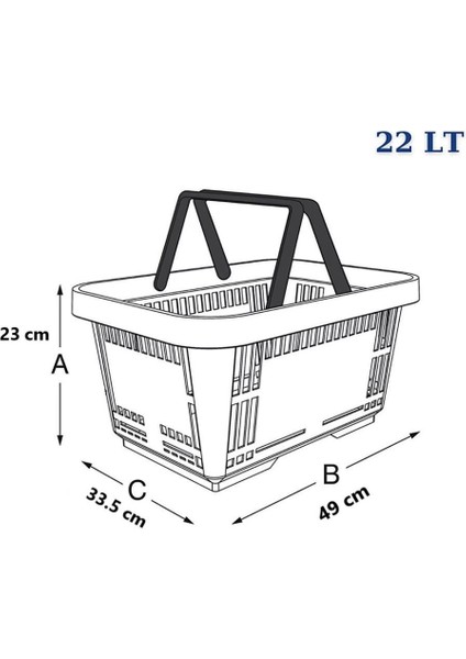 SY-2260 Çift Saplı Plastik Market Taşıma Sepeti Yeşil 6 Adet fiyatları