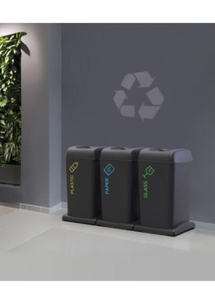 Renkli 40 Litre Tekerlekli Geri Dönüşüm Kutusu, Çevre Dostu ve Şık Tasarım