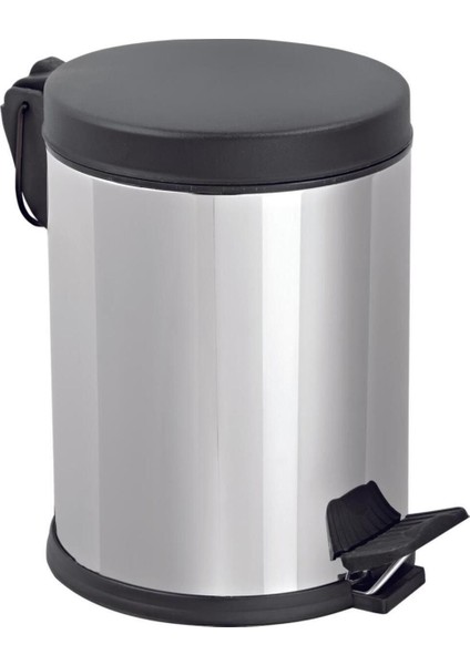 16 Lt Kapaklı Krom Çöp Kovası, Sağlam ve Şık Tasarım