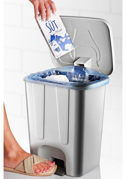 17 Lt. Iç Kovalı Gri Çöp Kovası, Pratik ve Şık Tasarım fiyatları