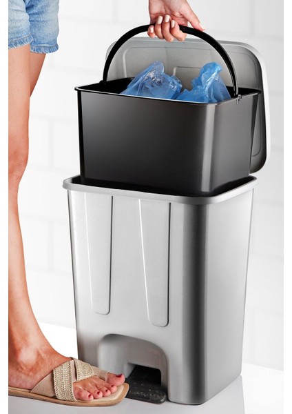 17 Lt. Iç Kovalı Gri Çöp Kovası, Pratik ve Şık Tasarım modelleri