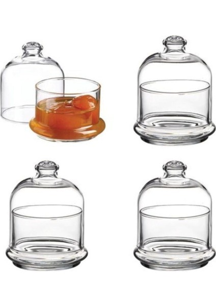 Şeffaf Cam Reçellik ve Şekerlik Seti - 4l, Şık ve Kullanışlı Ev Aksesuarı