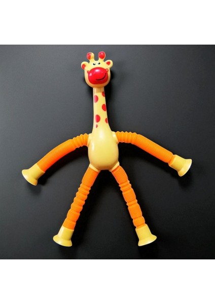 3 Pcs Giraffe Anımal Pop Tubes Pembe Mavi Turuncu Zürafa Teleskopik Uzayan Zürafa Eğitici Oyuncak indirimleri