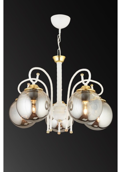 Şık 5'li Füme Camlı Avize, Modern ve Zarif Aydınlatma Seçeneği modelleri