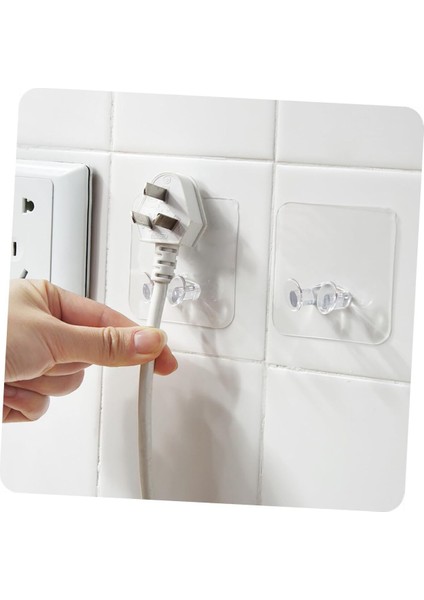 Turuncu Kendinden Yapışkanlı Kablo ve Priz Askısı, Organizer, Traş Bıçağı Askısı (10 Adet)