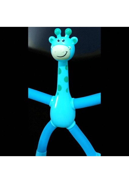 1 Pcs Blue Giraffe Anımal Pop Tubes Mavi Zürafa Teleskopik Uzayan Zürafa Eğitici Oyuncak fiyatları