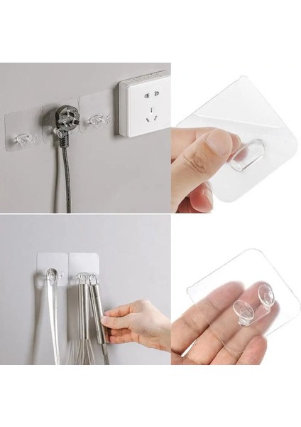 Turuncu Kendinden Yapışkanlı Kablo ve Priz Askısı, Organizer, Traş Bıçağı Askısı (10 Adet) indirimleri