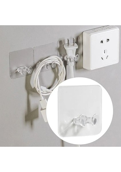 Turuncu Kendinden Yapışkanlı Kablo ve Priz Askısı, Organizer, Traş Bıçağı Askısı (10 Adet)