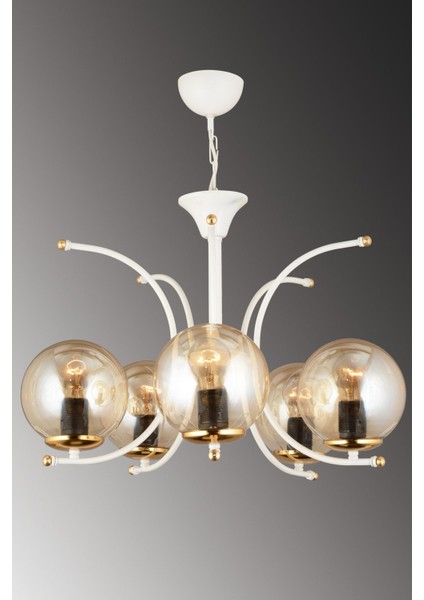 5'li Bal Glop Camlı Modern Yukarı Bakan Lüks Avize fiyatları