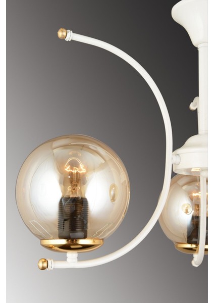 5'li Bal Glop Camlı Modern Yukarı Bakan Lüks Avize indirimleri