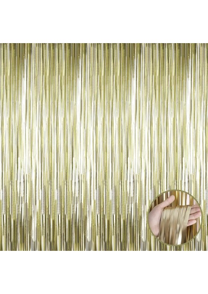 Büro Ev Ofis Etkinik Dekoru Için 100X200CM Golden Püsküllü Kapı Perdesi