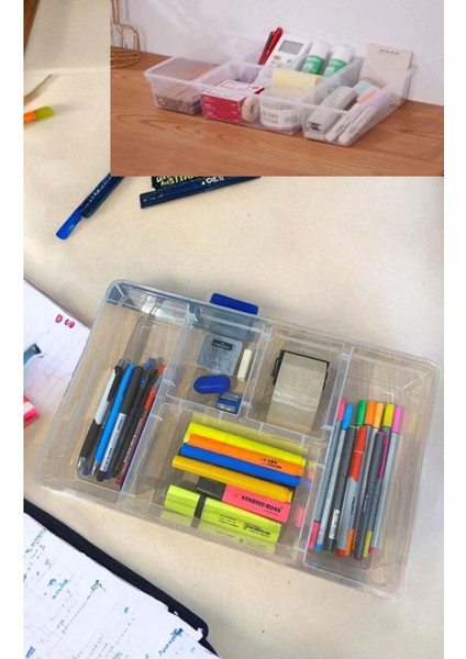 Bölmeli Ofis Malzemesi Düzenleyici Kalemlik Çekmece Organizer Beyaz