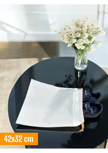 12 Adet Beyaz Büzgülü Çok Amaçlı Ayakkabı Saklama Çantası Seti fiyatları