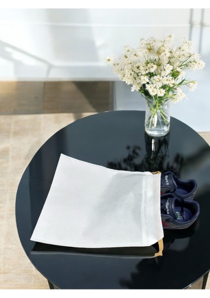 12 Adet Beyaz Büzgülü Çok Amaçlı Ayakkabı Saklama Çantası Seti fırsatları