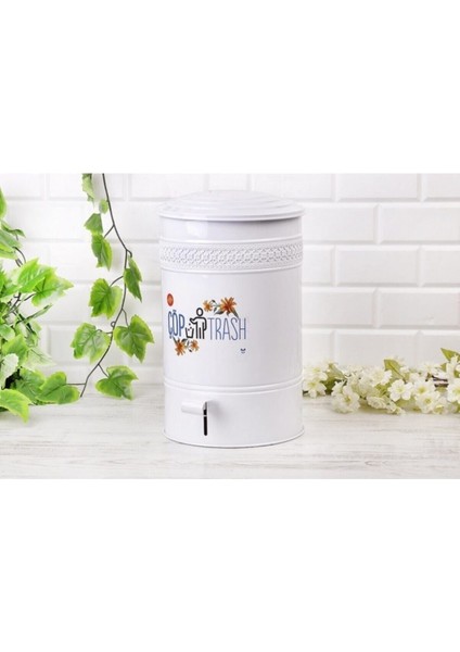 Beyaz Metal Kapaklı Galvaniz Çöp Kovası, Pedallı, 16 Lt, Şık ve Dayanıklı Tasarım fiyatları