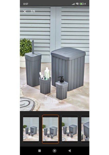 Antrasit Fitilli 4 Parça Banyo Klozet Takımı, Şık ve Modern Tasarım