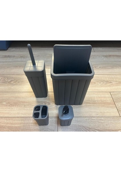 Antrasit Fitilli 4 Parça Banyo Klozet Takımı, Şık ve Modern Tasarım fırsatları