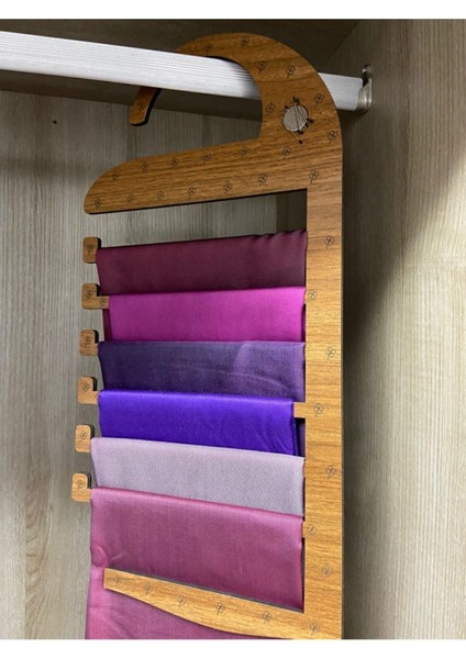 Ahşap Mıknatıslı Eşarp ve Kıyafet Askısı, Dolap Içi Düzenleyici, Kahverengi