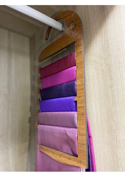 Ahşap Mıknatıslı Eşarp ve Kıyafet Askısı, Dolap Içi Düzenleyici, Kahverengi modelleri