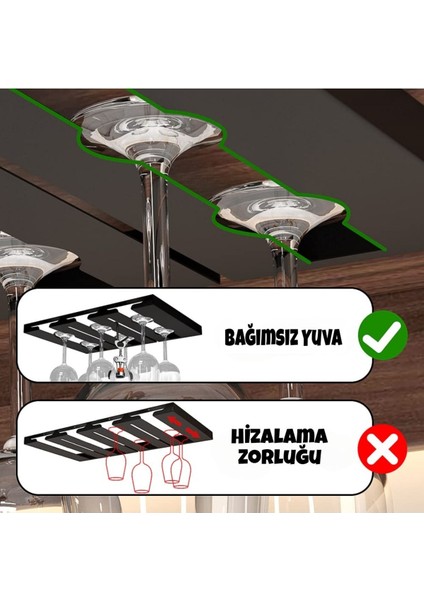 6'lı Kadeh Askısı Siyah, Şık ve Kullanışlı Içecek Aksesuarı fiyatları