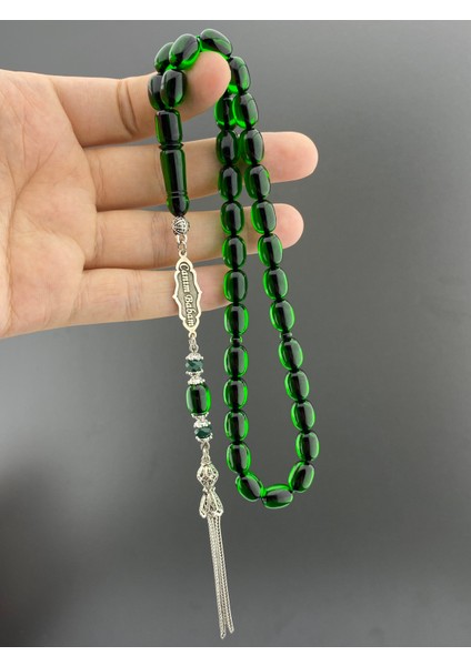 Canım Babam Yazılı Yazısı Gümüş Kapsül Kesim Ateş Kehribar Gümüş Kaplama Püsküllü