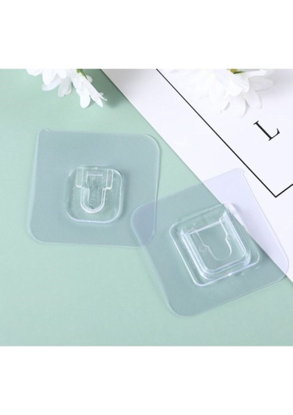 Şeffaf Çift Taraflı Yapışkanlı Klipsli Duvar Askısı 2'li Set indirimleri