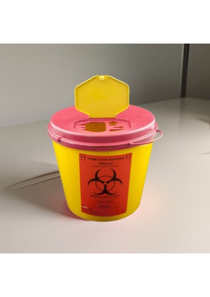 5'li Sarı Tıbbi Atık Kovası, 5 Litre, Hijyenik ve Kullanışlı Set