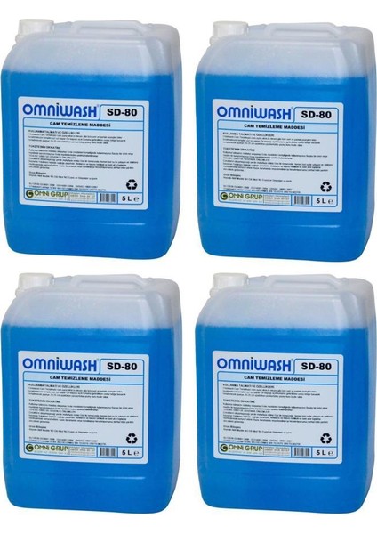 Sd-80 Cam Temizleyici Sıvı 4 x 5000ML