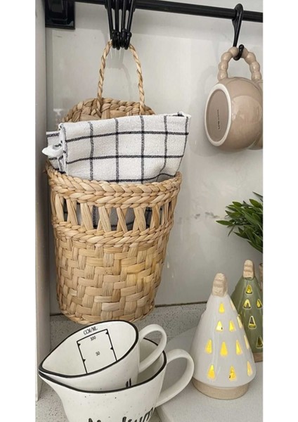 Kahverengi Hasır Posta Sepeti, Duvar Saksısı, Gazete, Kitap ve Poşetlik, 10X17 cm fiyatları