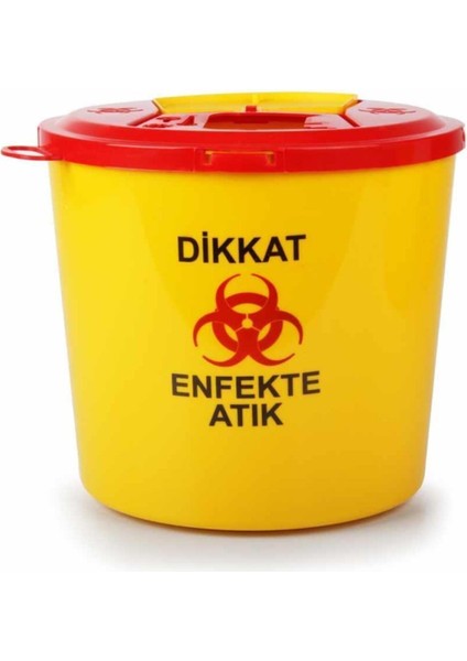 10 Lt Tıbbi Atık Çöp Kovası, Bej, Güvenli ve Sağlıklı Kullanım Için Uygun