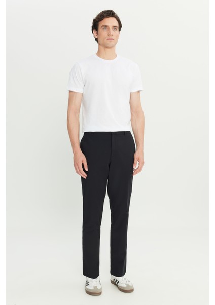 Regular Fit Normal Kesim Lastik Bel Detaylı Siyah Chino Pantolon fiyatları