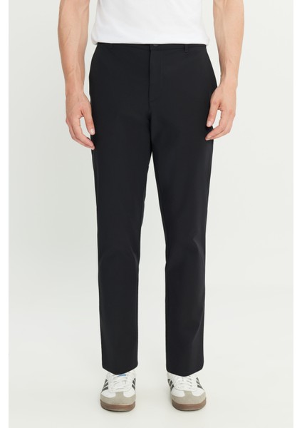 Regular Fit Normal Kesim Lastik Bel Detaylı Siyah Chino Pantolon modelleri