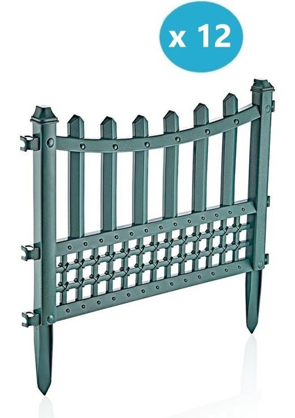 SY-5998 Elite Plastik Dekoratif Bahçe Çiti 12'li Set 60X55 cm Yeşil