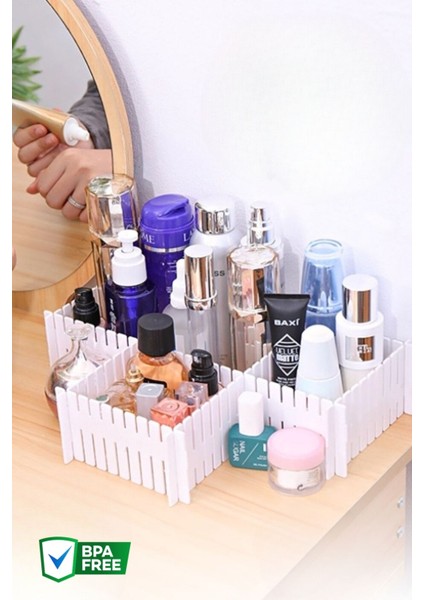 Pratik ve Ayarlanabilir Beyaz Çekmece Düzenleyici, Düzenli ve Şık Depolama Sağlar.