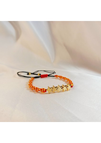 Galatasaray 5 Yıldız Şampiyonluk Makrome Örgü Taraftar Bilekliği | Sarı Kırmızı Renk El Yapımı Unisex Gs Bileklik | Şampiyonluk Özel Seri Futbol Taraftar Takısı | Galatasaray Bileklik modelleri