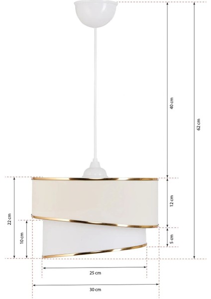 Şeritli Krem Sarkıt Avize ve Gold Ayaklı Abajur Seti Yatak Odası Dekorasyonu