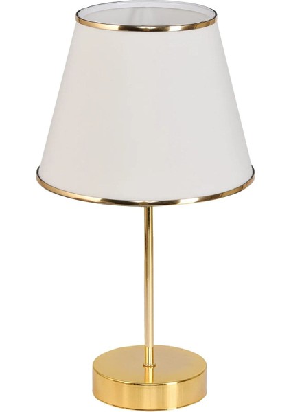 Şeritli Krem Sarkıt Avize ve Gold Ayaklı Abajur Seti Yatak Odası Dekorasyonu