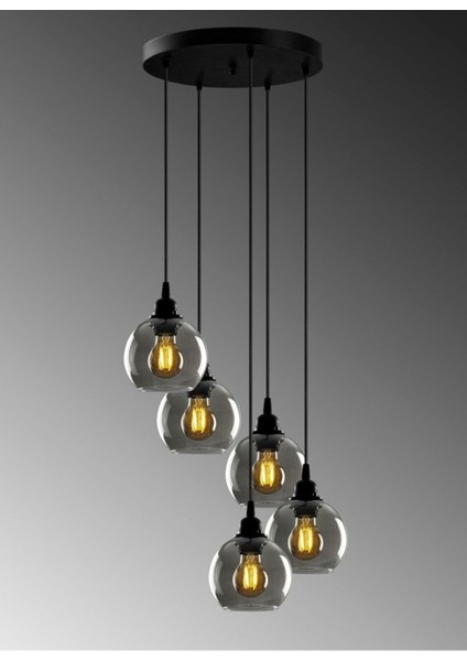 Modern Siyah Füme Camlı Çoklu Sarkıt Avize, Salon, Mutfak, Yatak Odası Için Şık Tasarım