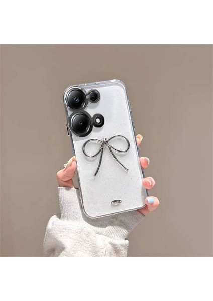 Xiaomi Redmi Note 13 Pro 4g Uyumlu Kılıf Zebana Bow Silikon Kılıf Şeffaf