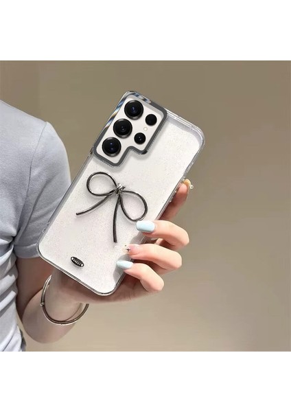 Samsung Galaxy S25 Ultra Uyumlu Kılıf Zebana Bow Silikon Kılıf Şeffaf modelleri