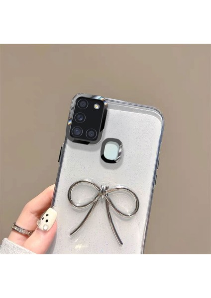 Samsung Galaxy A21S Uyumlu Kılıf Zebana Bow Silikon Kılıf Şeffaf fiyatları